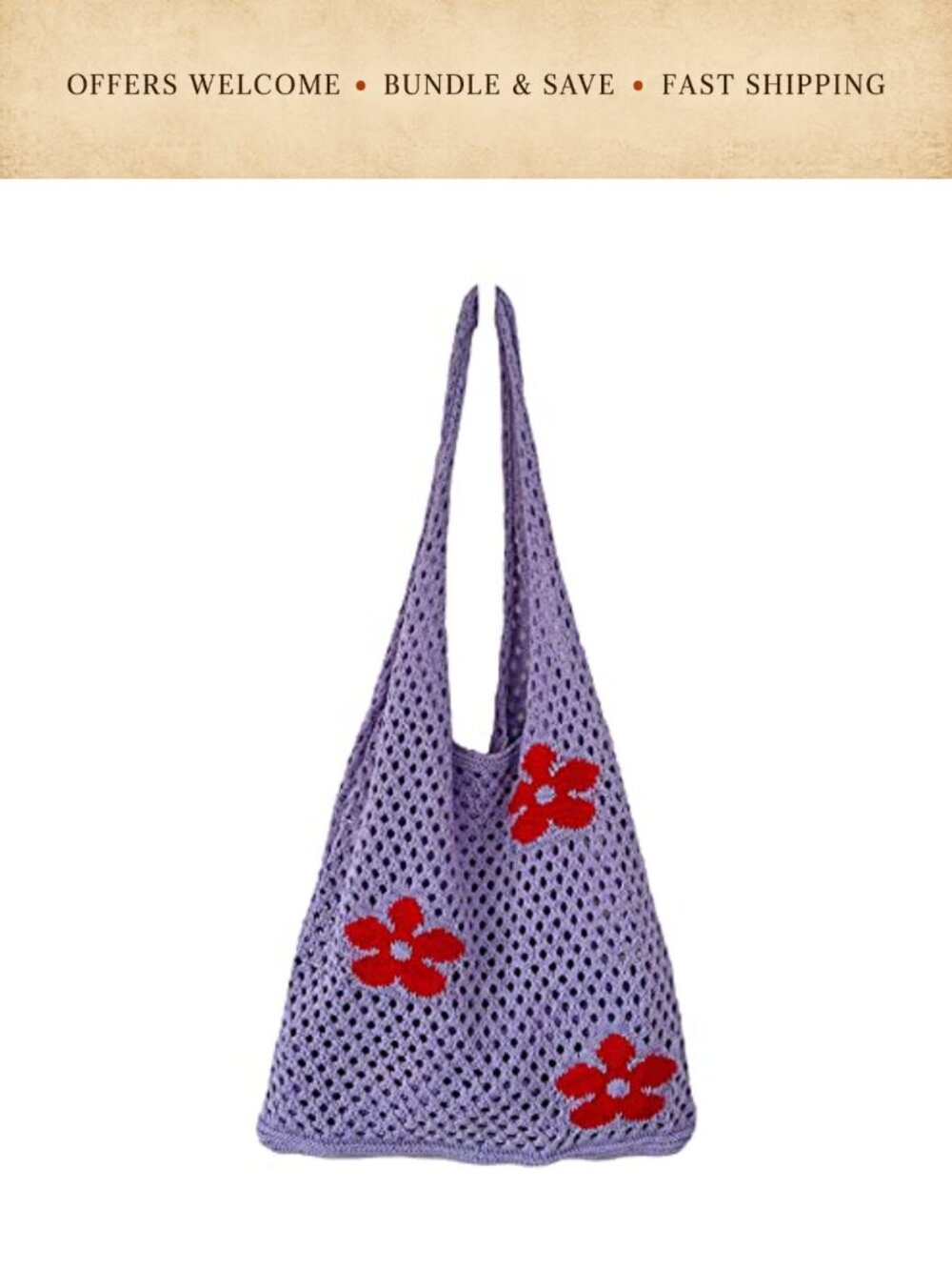Knitted Hobo Bag Fairycore Aesthetic Tote Polyester Large Capacity